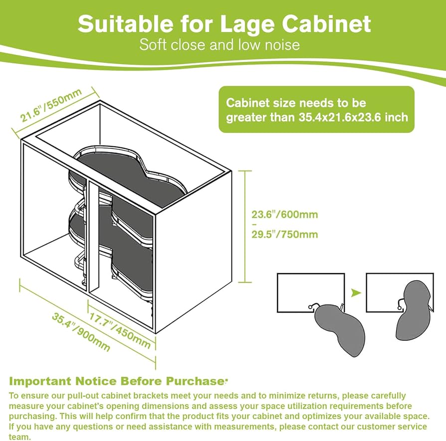 Amazon.com: Blind Corner Cabinet Pull Out Organizer, Soft